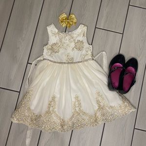 Cream and Gold Christmas dress